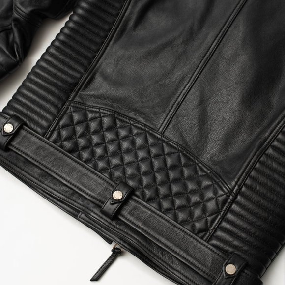 MASTER SUPPY CO. BLACK LEATHER MOTORCYCLE JACKET - BELVEDERE XS - Picture 5 of 16